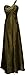 Beaded Satin Goddess One-Shoulder Gown, Large, Olive