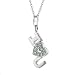14K White Gold Diamond I Love You Charm - 18''