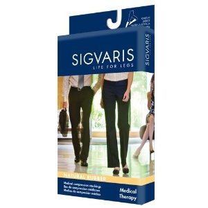 Sigvaris Natural Rubber Thigh High With Grip Top 30-40mmHg Open Toe, M2, Beige