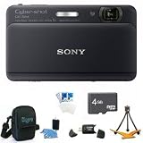 Sony Cyber-shot DSC-TX55 Black Slim Digital Camera 3.3 OLED Touchscreen w/ 4GB Kit