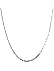 Rhodiumplated Sterling Silver 1-mm Square Snake Chain (18 Inch)