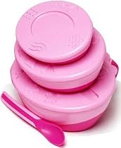Stackable Bowls & Spoon Set - Pink
