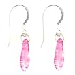 Anna Perrone Purple Glass Dagger Bead Earrings Finished with .925 Sterling Silver