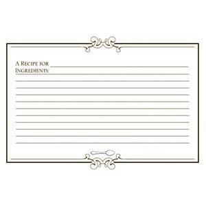 CR Gibson 4 by 6-Inch Initial Gourmet Plain Design Recipe Cards