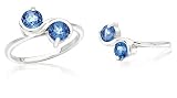 Round Cut London Blue Topaz Ring Sterling Silver