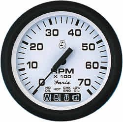 EURO 7000 OMC SYSTEM CHECK Tachometer, White
