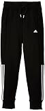 Adidas Girl's Essentials Mid 3-Stripes Closed Hem Pants - Black/White, Size 170