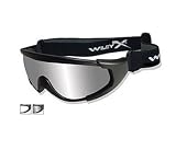 Wiley X CQC Goggles Matte Black Frame w/2 Lens Set - Smoke Gray, Clear