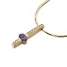 Oval Cut Amethyst, 0.10Ct.T.W. Round Brilliant Cut Diamonds, 14K Yellow Gold. Amethyst & Diamond Pendant Necklace