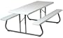 Lifetime Folding Picnic Table for 8, Gray/White Granite