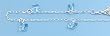 Sterling Silver Adjustable Anklet - Butterly in Blue Crystal
