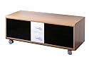 Links 30900230 VINZI TV Wagen Schwarzglas-Noce-Wei&szlig; 117x47x49.5 cm
