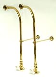 IMAGE OF RIGID FREESTAND SUPPLIES W/STP PROCELAIN CROSS HANDLE-Polished Brass Finish