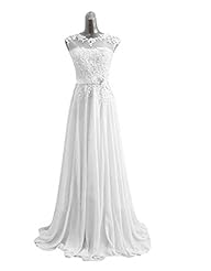 Lace Beaded Applique Chiffon Prom Dress 