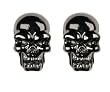 Skull Head Stud Earrings - Pewter - 0.5'' Height