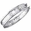 14K White Gold. Greek Key Bangle Bracelet