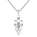 Arrowhead Shaped Celtic Knot with PROTECTION Inscription Pendant in Sterling Silver on a 24" Oxidized Round Box Chain for Men or Women, #8203