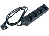 Bloc multiprise, 4 prises, noir