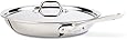 All-Clad 41126 Stainless Steel Tri-Ply Bonded Dishwasher Safe Fry Pan with Lid / Cookware, 12-Inch, Silver