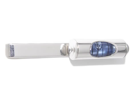 Grom Krawattenklammer / Krawattennadel Wasserwaage FBA3651blau “Made in Germany – Pforzheim” inkl. Geschenketui