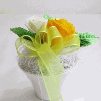 お色で癒されるイエローのバラのアレンジメント（プリザーブドフラワー）【お祝い・記念日・誕生日・フラワーギフト・バラ】
