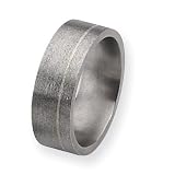 Contemporary Titanium and Sterling Inlays Satin 8mm Band Size 8-14 - by Chisel