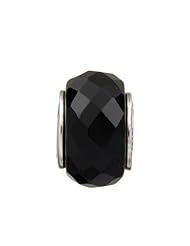 925 Sterling Silver Black Onyx Faceted Bead, For Chamilia, Pandora, Biagi, Personality, Reflections And More Charm Bracelets
