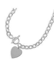 17" Toggle Necklace with Heart Tag