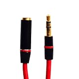 Rouge 3.5mm F / M 1,3 m de câble rallonge audio pour Monster Solo Monster Beats Studio HD D (Rouge)