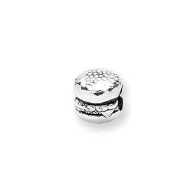 Hamburger Charm in Sterling Silver for Reflections, Expression, Kera, Pandora and SilveRado Bracelets & Necklaces