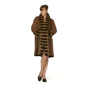 Buy 100% 17 Ounce Loro Piana Cashmere Straight Body 7 8 Coat w Large Dyed Chinchilla Tuxedo and... by FursNewYork