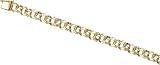 Alternating Satin Finish Double Link Charm Bracelet, 14K Yellow Gold by NJ Charms