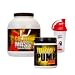 US-Product-Line Muskel Pack III Golden Mass + Yellow Pump + Shaker Erdbeer