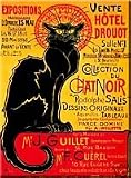PLAQUE 20X15cm AFFICHE CHAT NOIR VENTE DROUOT