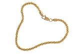 14K Yellow Gold Butterfly Chain Sparkle Bracelet, 7