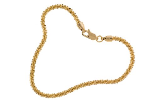14K Yellow Gold Butterfly Chain Sparkle Bracelet, 7