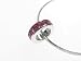Sterling Silver Pink Tourmaline Colored CZ October Birthstone Pendant with Snake Chain