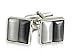Elegant Two-tone Gray & Silver Cufflinks with Presentation Box
