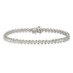 2 Carat Diamond 10K White Gold Tennis Bracelet by Ice.com
