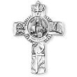 Fine Pewter Saint Catherine of Siena 5-inch Wall Cross and Prayer Card