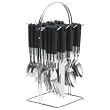 Prime Pacific Trading Flatware Set wiht Black Handles, 24 Pieces