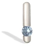 14K White Gold Genuine Round Aquamarine Pendant