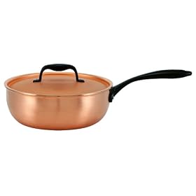 BEKA White Heat Collection Range 1001 Copper 1-3 4-Quart Chef's Pan with Lid by Beka