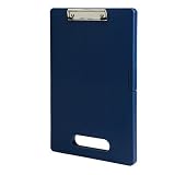 Plastic Clipboard with Interior Storage, Large Clip, 10x14-1/2, Blue EXP93008