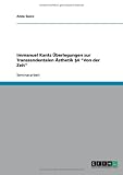 Immanuel Kants �berlegungen zur Transzendentalen �sthetik �4 ''Von der Zeit''