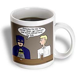  Super Hero Parody with Batman at the Bar thinks about settling down - 15oz Mug