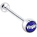 Purple Blue VIRGIN Logo Barbell Tongue Ring