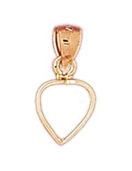 Dazzlers Solid 14k Gold Floating Heart Charm Pendant Available in three colors from jewelsberry (weights: 0.8 grams only)