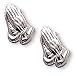Sterling Silver Praying Hands Pierced Earrings - Small
