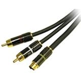 50FT SVIDEO/RCA A/V CABLE 2-RCA/MDIN-4 M/M SONICWAVE (40171)